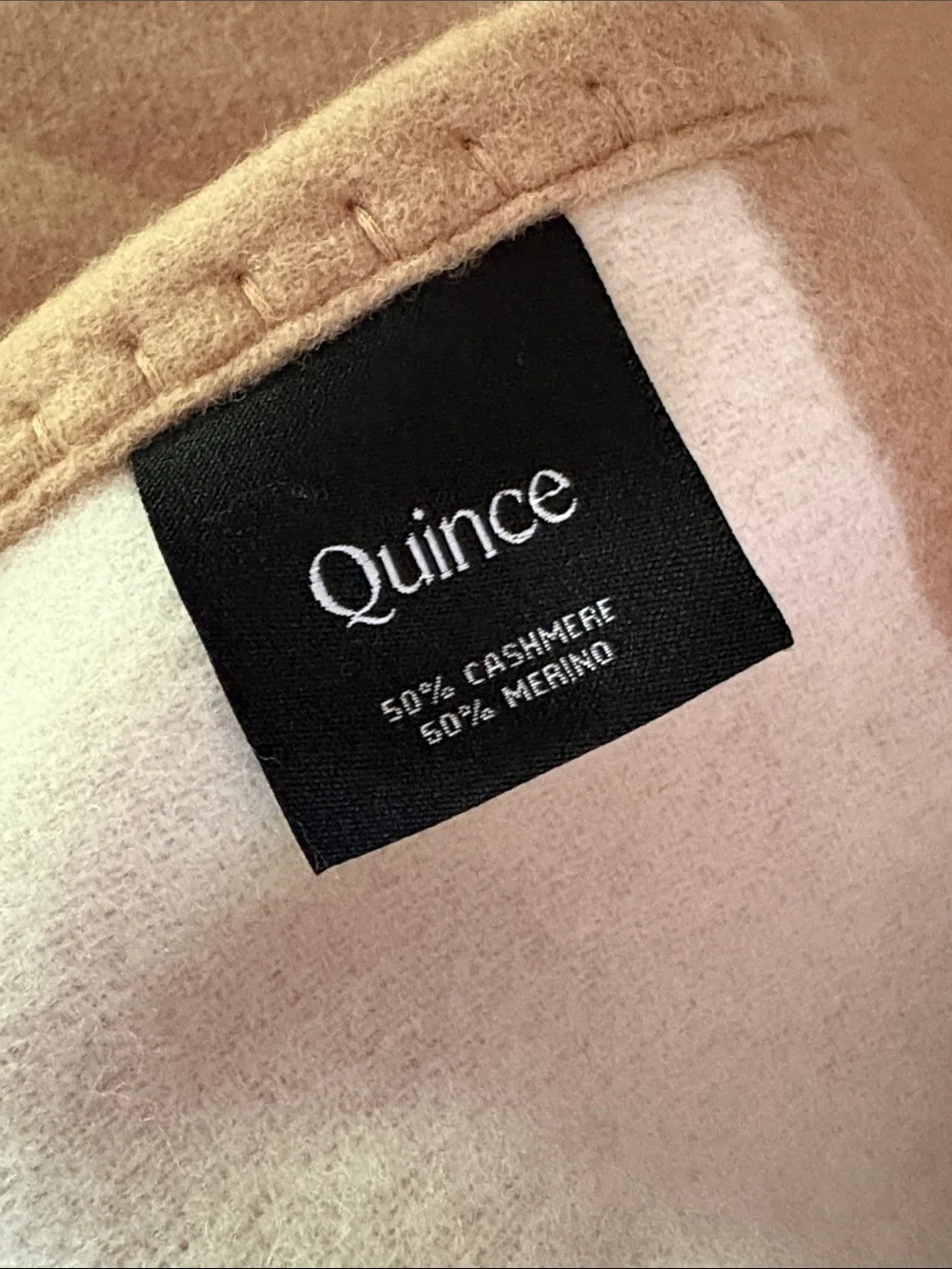 ❤️ NEW Quince Merino Wool & Cashmere Luxury Throw Blanket Cream White Tan Camel